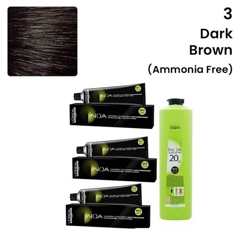 Buy L Oreal Professionnel Inoa Hair Color No 3 Dark Brown 60 G 3 Tubes
