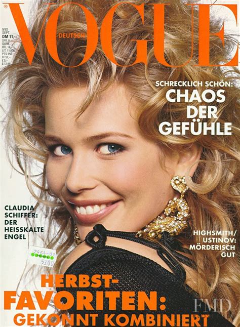 Cover Of Vogue Germany With Claudia Schiffer September 1992 Id3134