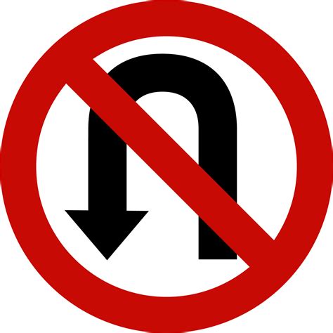 No U Turn Red Road Sign Or Traffic Sign Street Symbol Illustration