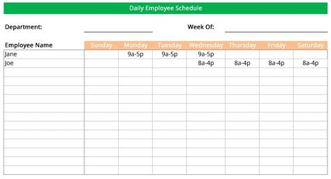 Free Employee Schedule Maker Excel Template