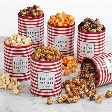 6 Popcorn Tin Variety Set Popcorn Packaging Gourmet Popcorn Popcorn