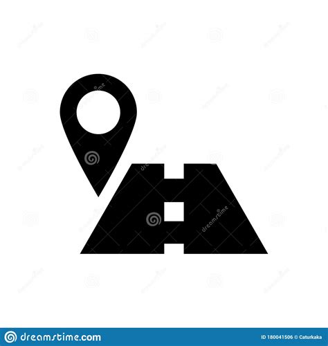 Pinpoint Icon Drop Shadow Geolocation Mark Silhouette Symbol Location