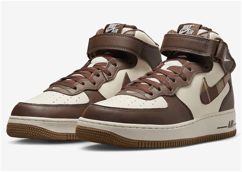 Nike Air Force 1 Mid Brown Plaid Dv0792 100 Release Date Sbd