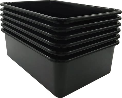 Black Large Plastic Storage Bin 6 Pack Tcr2088592 Teacher Created