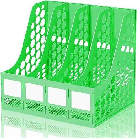 Kxf Desk File Organiser 4 Sections Sturdy Desktop Plastic Magazine