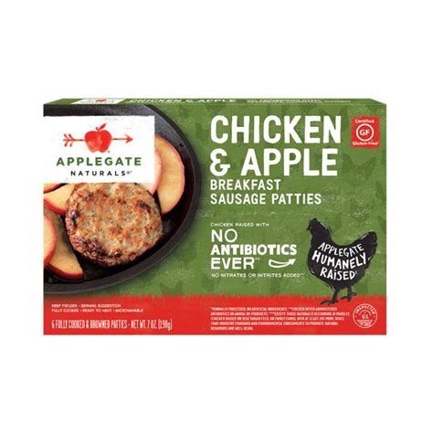 Applegate Naturals Chicken Apple Breakfast Sausage Patties EURO USA