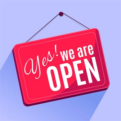 Free Vector We Are Open Sign