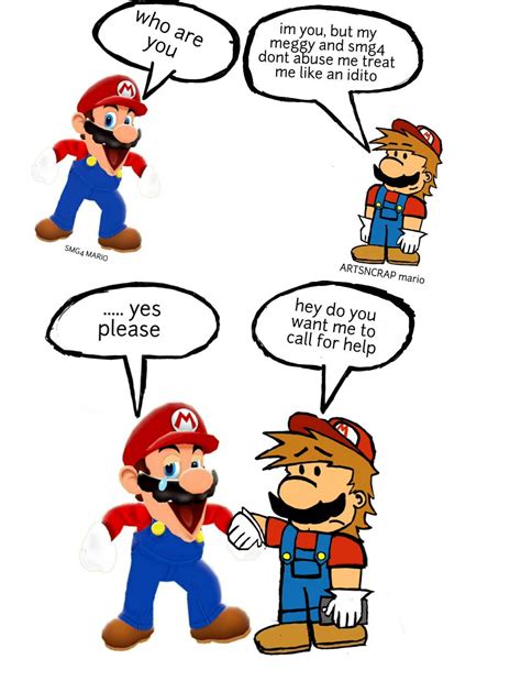 Smg4 Mario Meets Artsncrap Mario By Artsncrap On Deviantart