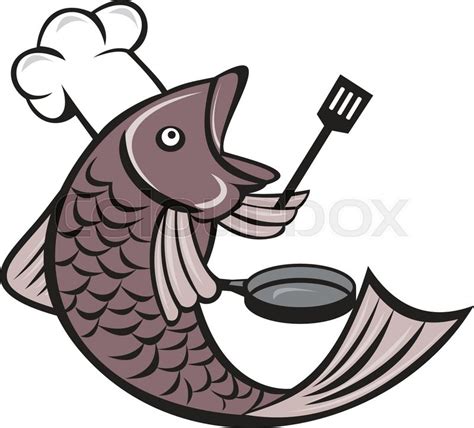 Illustration Of A Fish Chef Cook Stock Vector Colourbox