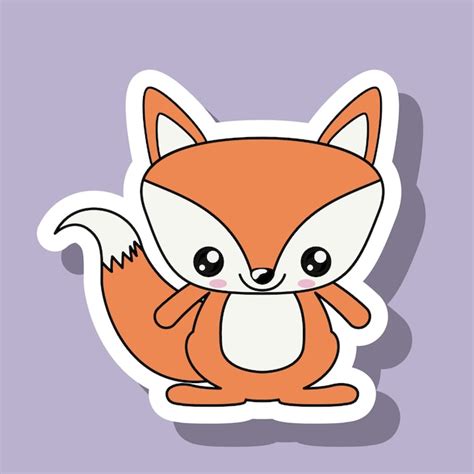 Personaje de zorro estilo kawaii | Vector Premium