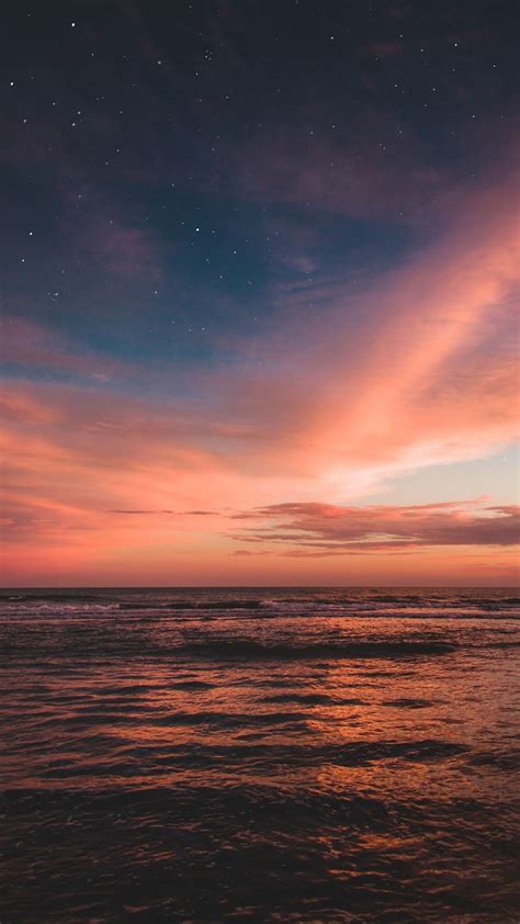 Sunset Night Sky Beach Wallpaper