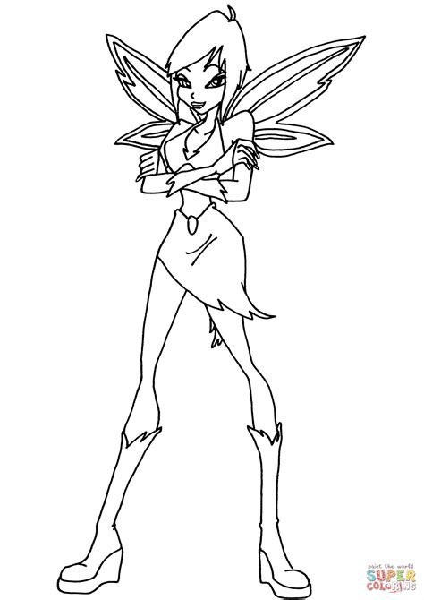 Winx Club Priscilla Fairy Coloring Page Free Printable Coloring Pages