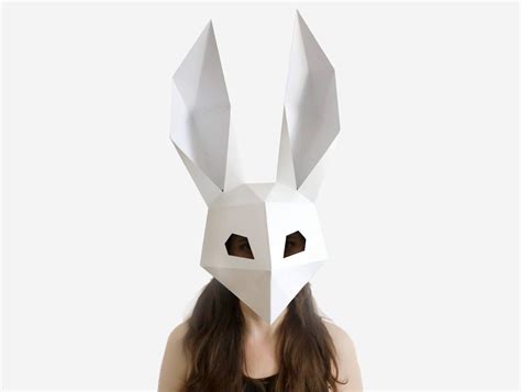 Rabbit Mask Bunny Mask Papercraft Template Diy Printable Animal Mask