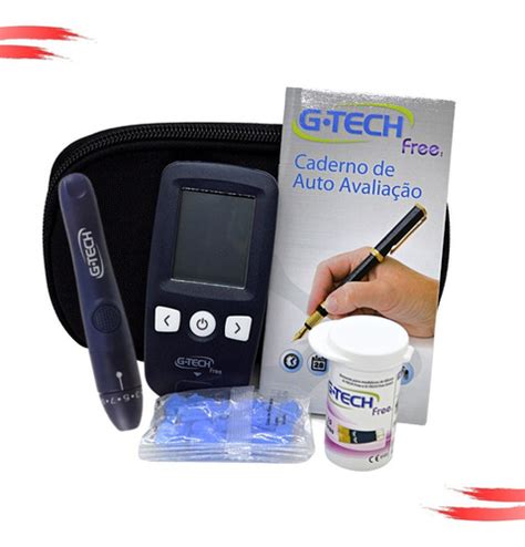 Kit Glicose Medidor Glicemia Gtech Free 50 Tiras 100 Lanceta Frete grátis