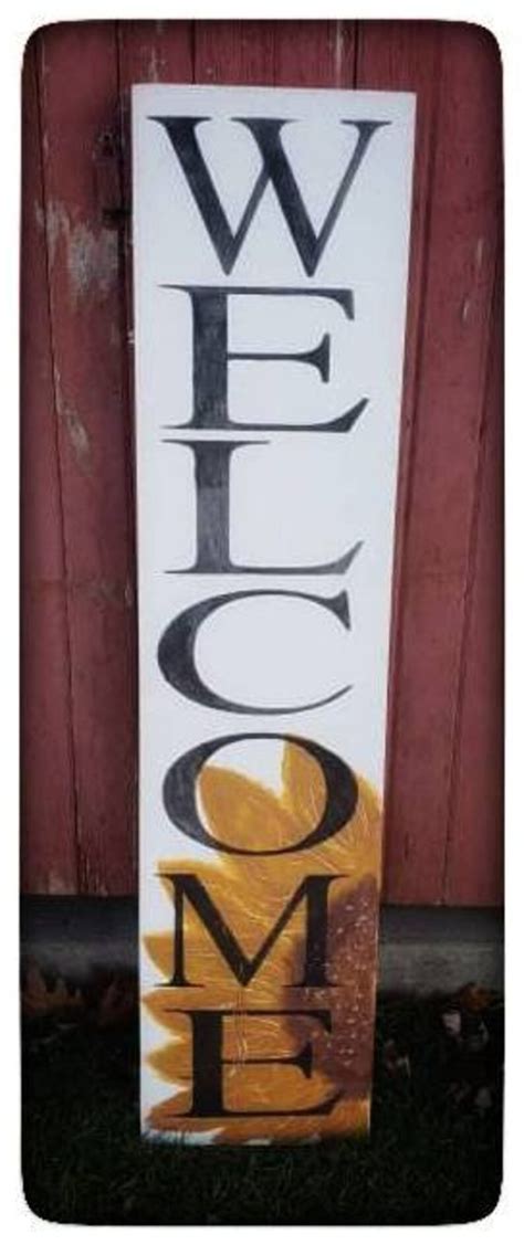 Rustic Wood Welcome Sign For Porch Reversible Welcome Sign Etsy