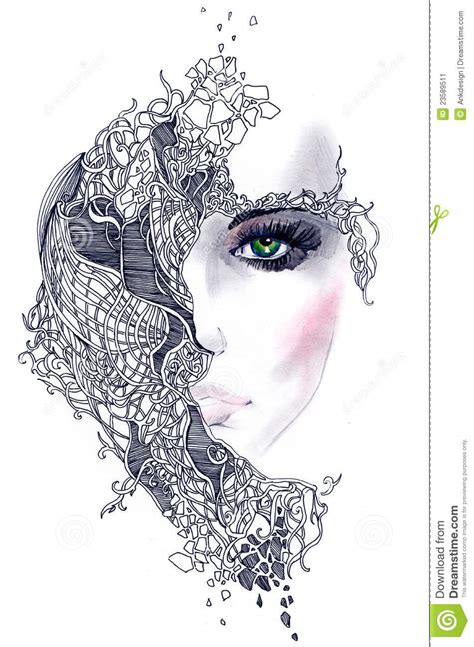 Abstract Woman Face Stock Illustration Illustration Of