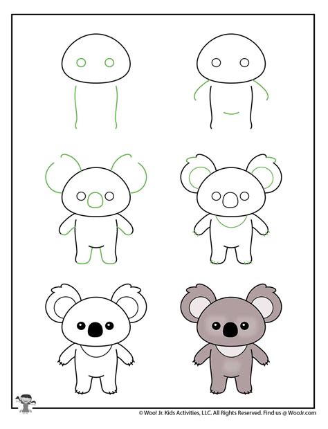 Draw A Koala Kids Printable Woo Jr Kids Activities Childrens