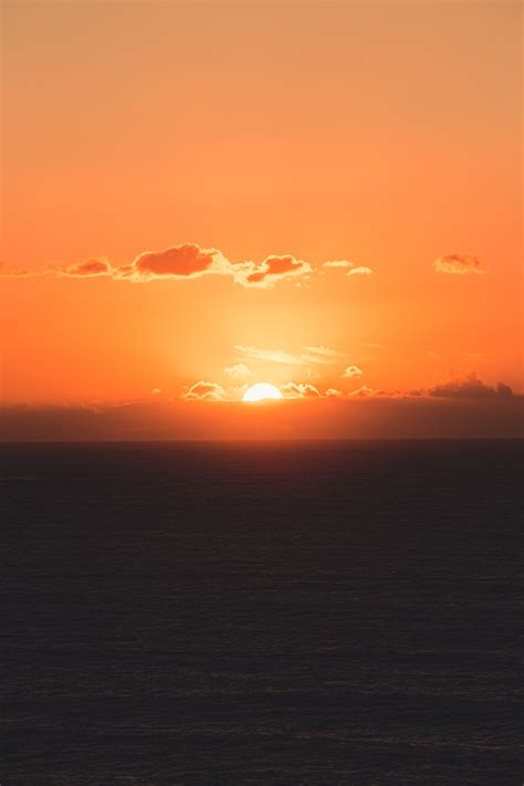 Download Wallpaper 3648x5472 Sunset Sea Sun Horizon Dusk Hd Background