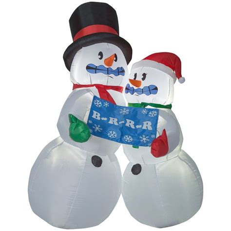 home accents holiday 6 ft airblown inflatable shivering snow couple the home depot canada