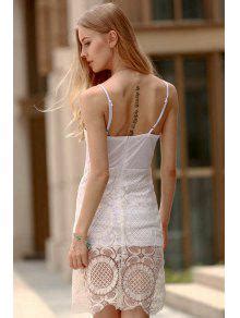 Off Lace Slip Bodycon Prom Dress In White Zaful