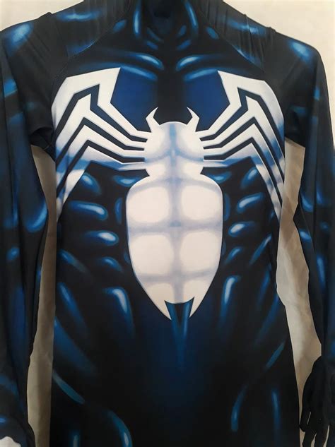 Spiderman Classic Symbiote Costume Mens Boys Cosplay Etsy