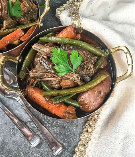 Mix soups, water and wine and add to roast and cover. IP_PotRoast_vertical1