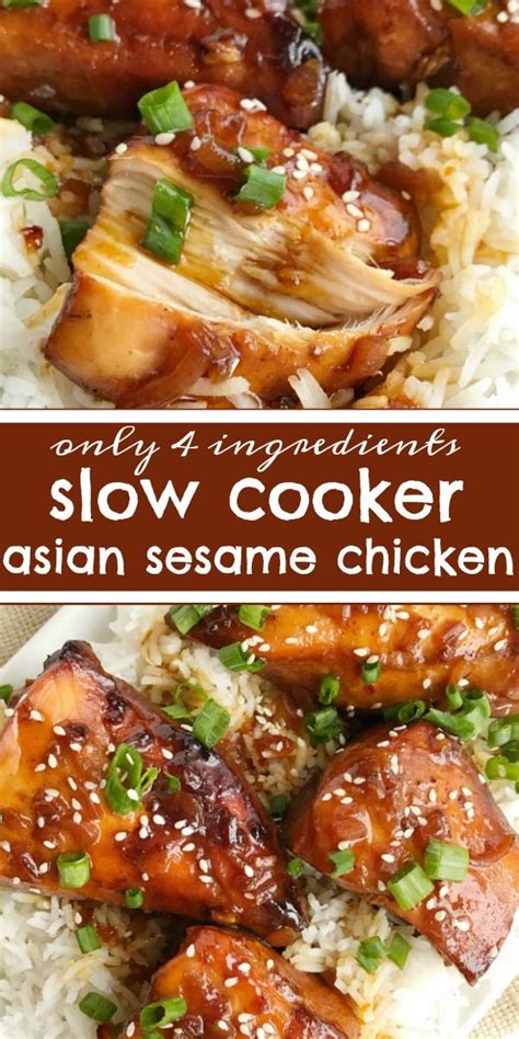 This crockpot sesame chicken recipe is *almost* as easy as take out, because you literally just throw everything into the crockpot. Slow Cooker Asian Sesame Chicken | Crock Pot Recipes ...