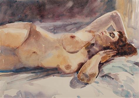 Akt Aquarell Nude Watercolour Aquarelle De Nu Artfromberlin Hot Sex