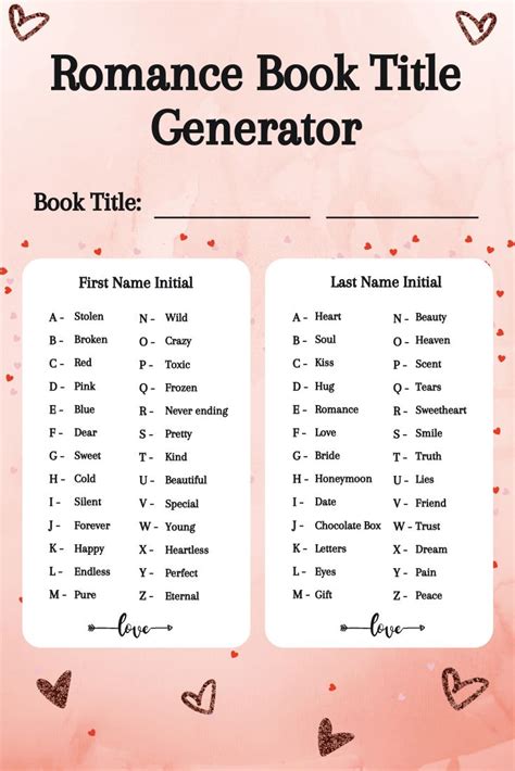 romance title generator 1 000 romance title ideas 💕 imagine forest book title generator