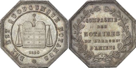 France Token 1854 Notary Silver Lerouge12 Au55 58 Ma Shops