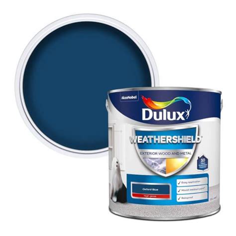 Dulux Weathershield Exterior Gloss Paint Oxford Blue 25l Homebase