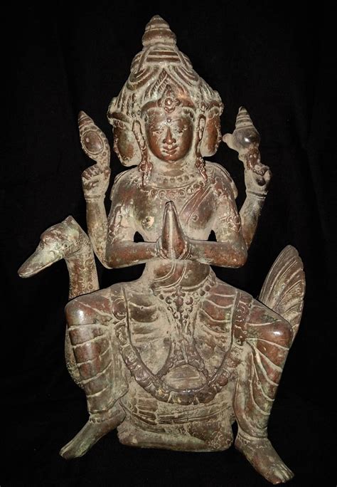 Lord Brahma Statue Hindu God Ride Goose Four Face And Hand Masterpiece