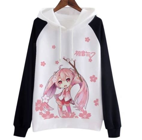 Hatsune Miku Hoodie Cosplay Costume Fashion Japanese Cloth Cute Women Sweatshirt Kawaii