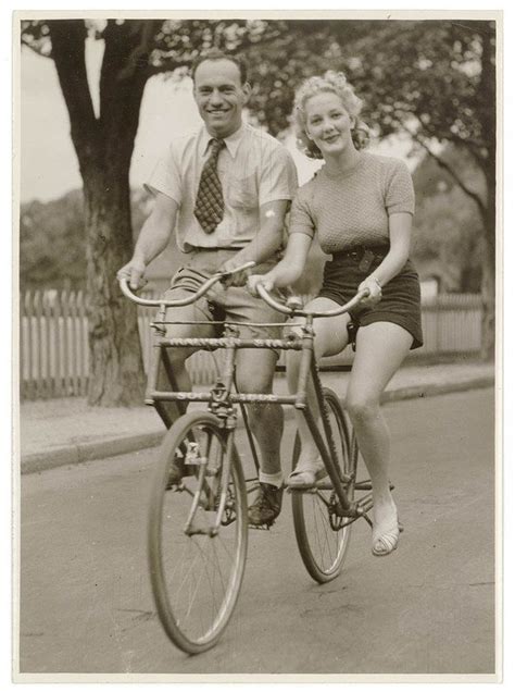This Couple On A Malvern Star Tandem Bicycle 1937 Bike Culture Vintage Bikes Bicycle
