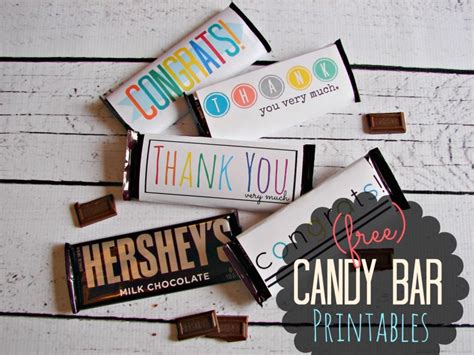 Free Candy Bar Wrapper Thank You And Congrats Printables In 2020