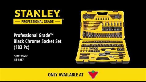Stanley Professional Grade Black Chrome Socket Set 183 Pc Saemetric