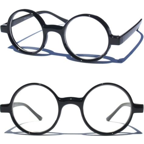 round black frame clear lens glasses smart geek nerd fashion retro circle front ebay