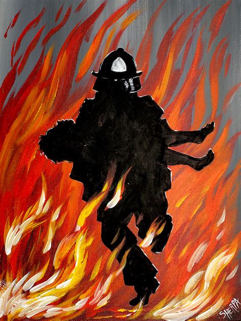 Learn How To Paint A Fireman Carrying A Child While Running Through