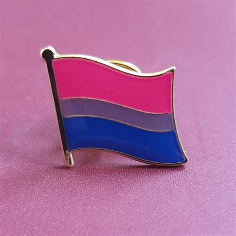 Bisexual Pride Flag Enamel Pin Badge Bi Pride Lgbtq Lapel T Etsy