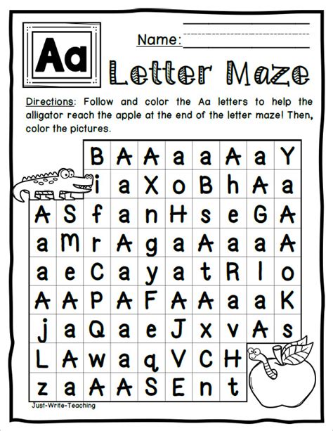 Letter Mazes Alphabet Activities A To Z Practice 52 Activities