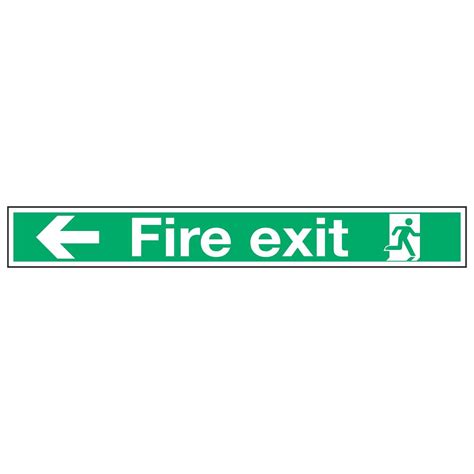 Fire Exit Arrow Left 750mm X 150mm Linden Signs And Print