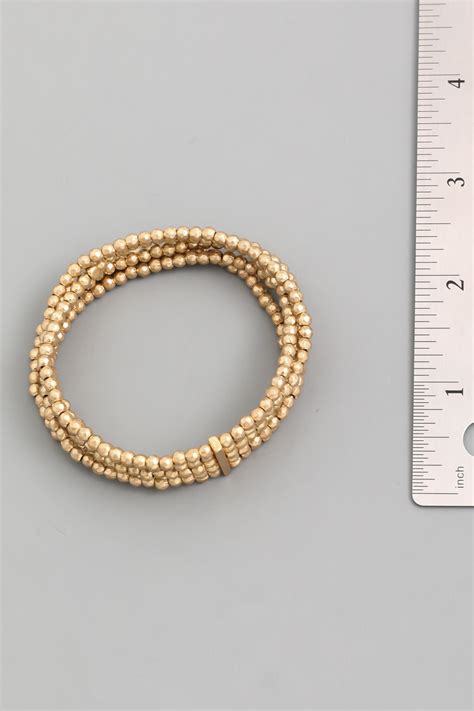 Gold Multi Strand Beaded Bracelet Bracelets