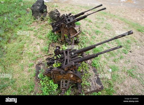 WWII Japanese Anti Aircraft Artillery Gun Palau Island Stock Photo - Alamy