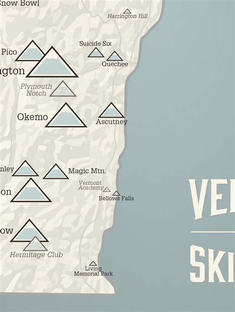 Vermont Ski Resorts Poster Map Best Maps Ever