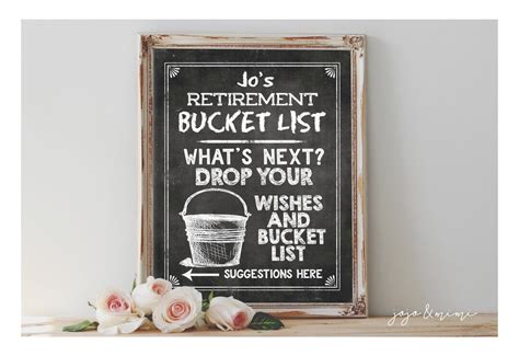 Personalized Retirement Bucket List Printable Retirement Party