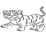 Coloriage Cartoon Cute Tigre Jecolorie Com