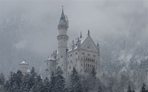 Architecture Schloss Neuschwanstein Germany Castle Gothic Snow