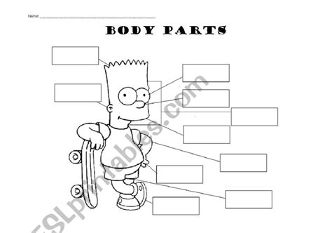 Body Parts The Simpsons Esl Worksheet By Ladydeath
