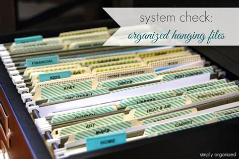 System Check Organized Hanging Files Simply Organized