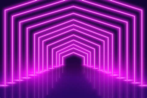 Premium Vector Neon Lights Background Purple Design
